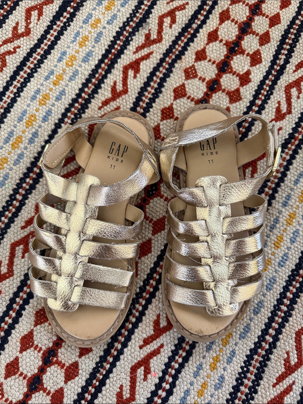 GAP Kids Metallic Gold Strappy Gladiator Sandals